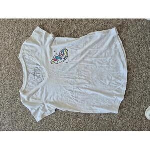 TORRID White Butterfly Graphic T-Shirt Size 00